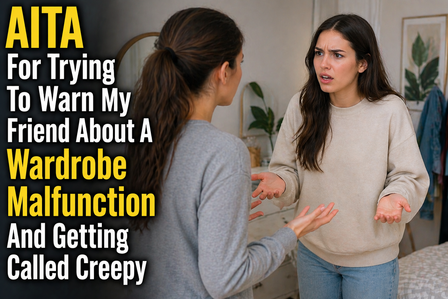 AITA For Trying To Warn My Friend About A Wardrobe Malfunction And Getting Called Creepy