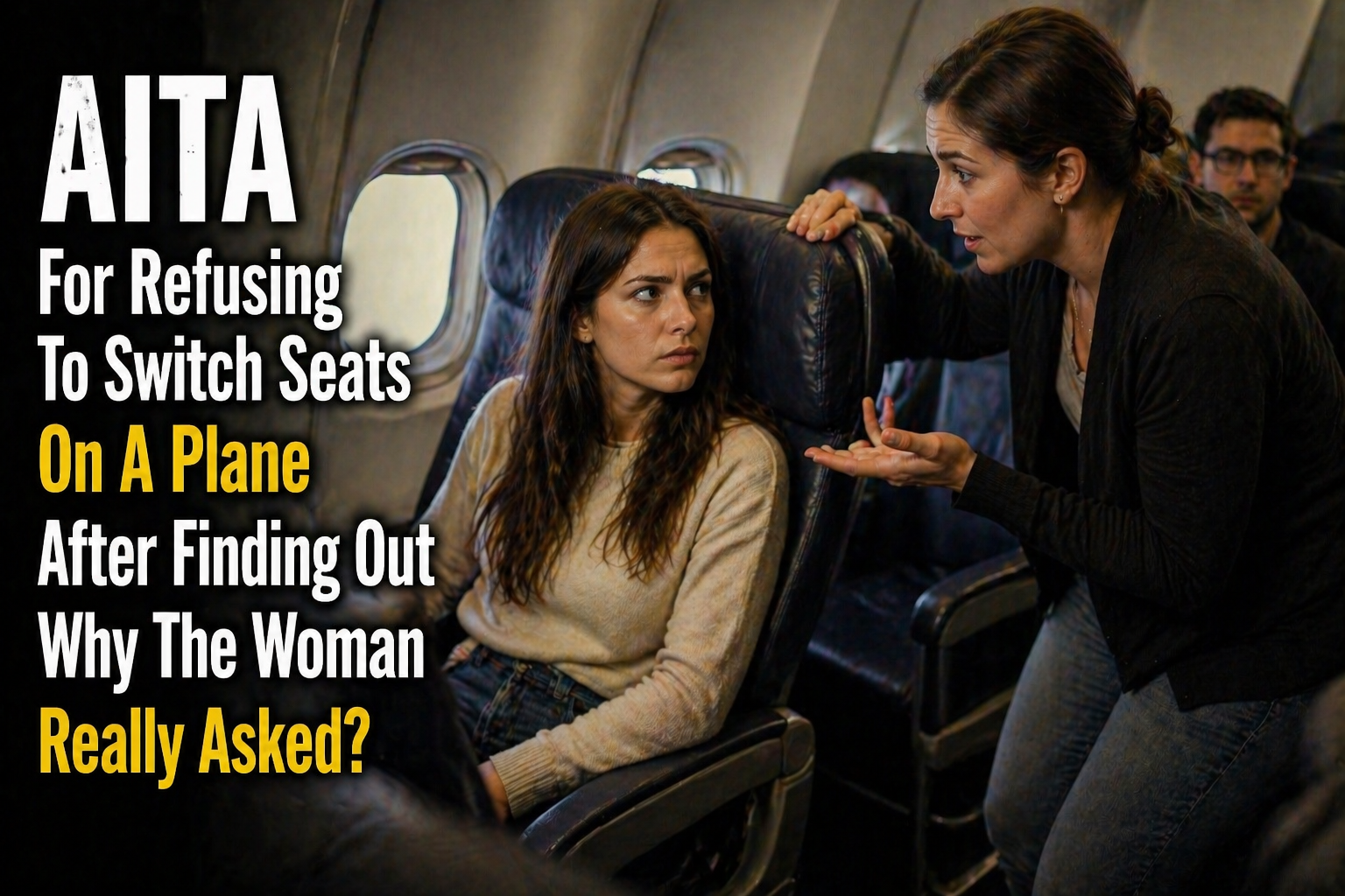 AITA For Refusing To Switch Seats On A Plane After Finding Out Why The Woman Really Asked?