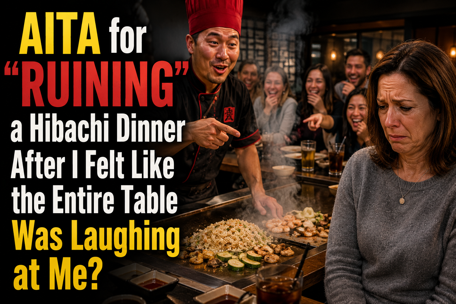 AITA for “Ruining” a Hibachi Dinner After I Felt Like the Entire Table Was Laughing at Me?