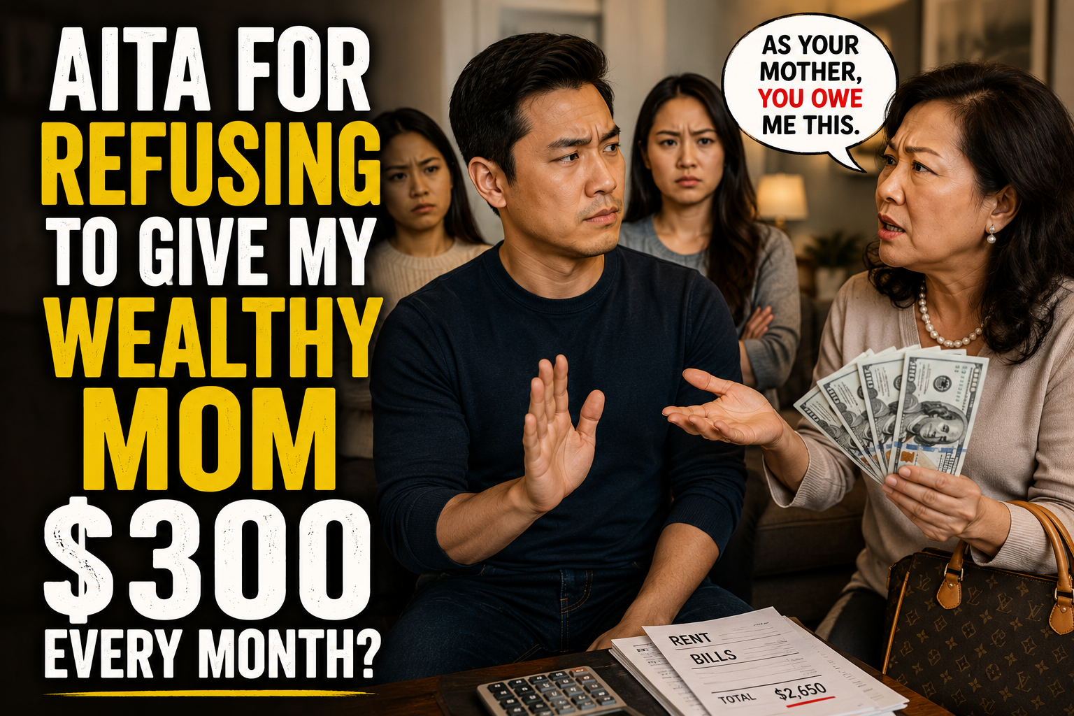 AITA For Refusing To Give My Wealthy Mom $300 Every Month?
