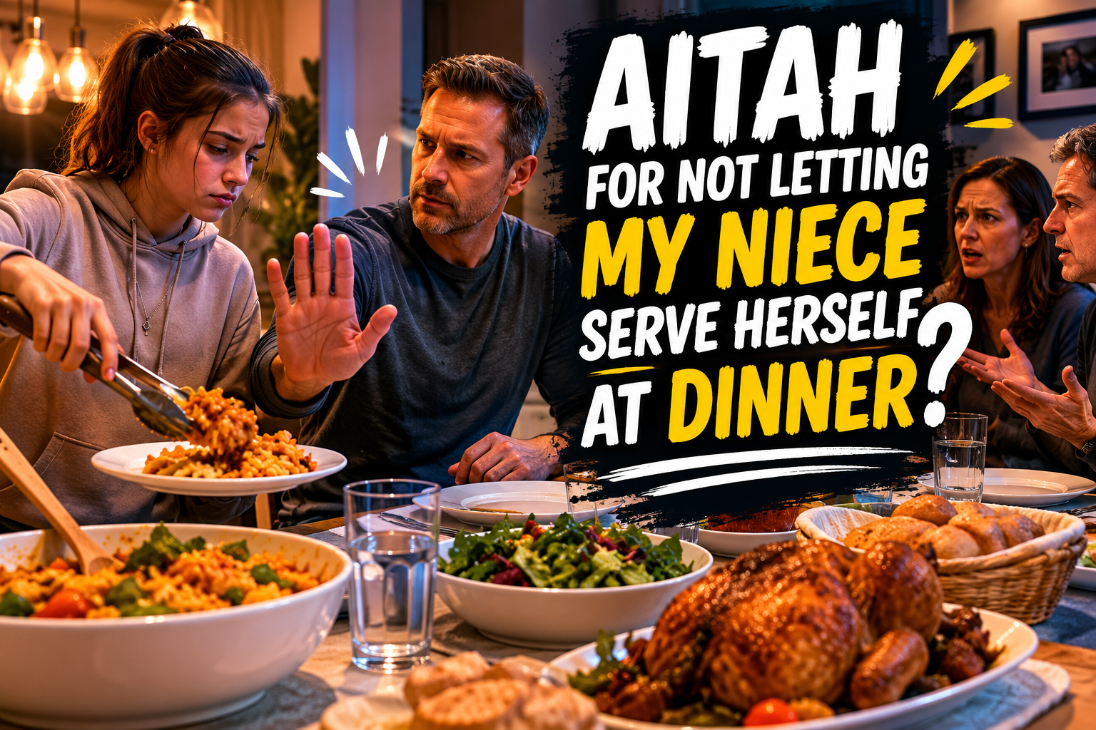 AITAH For Not Letting My Niece Serve Herself At Dinner?