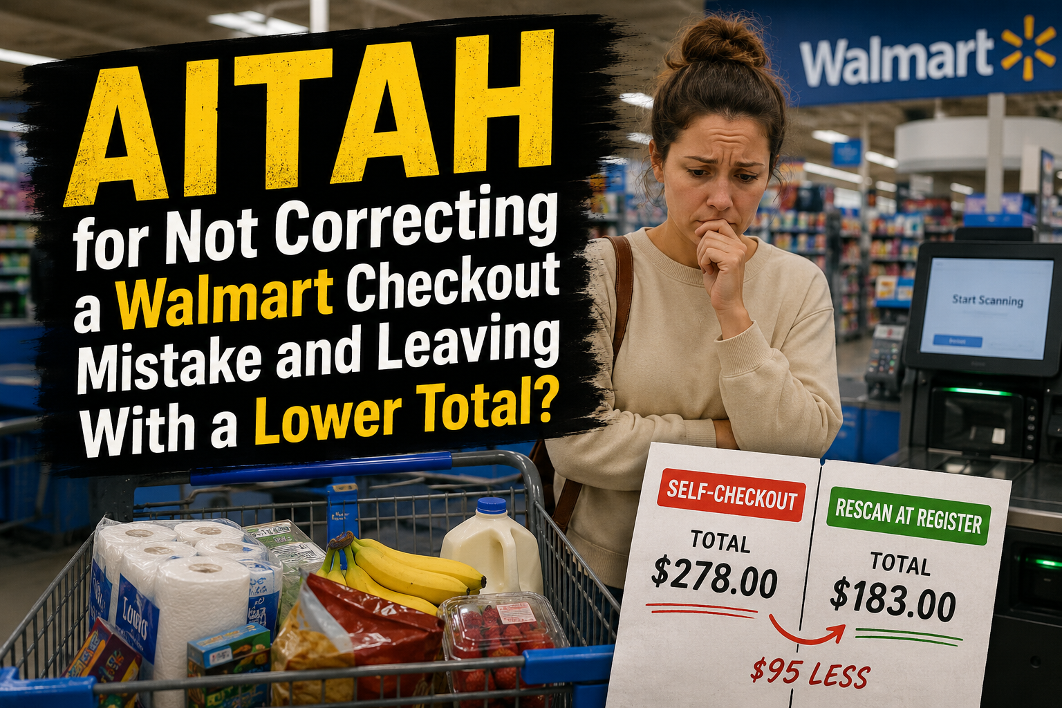 AITAH for Not Correcting a Walmart Checkout Mistake and Leaving With a Lower Total?