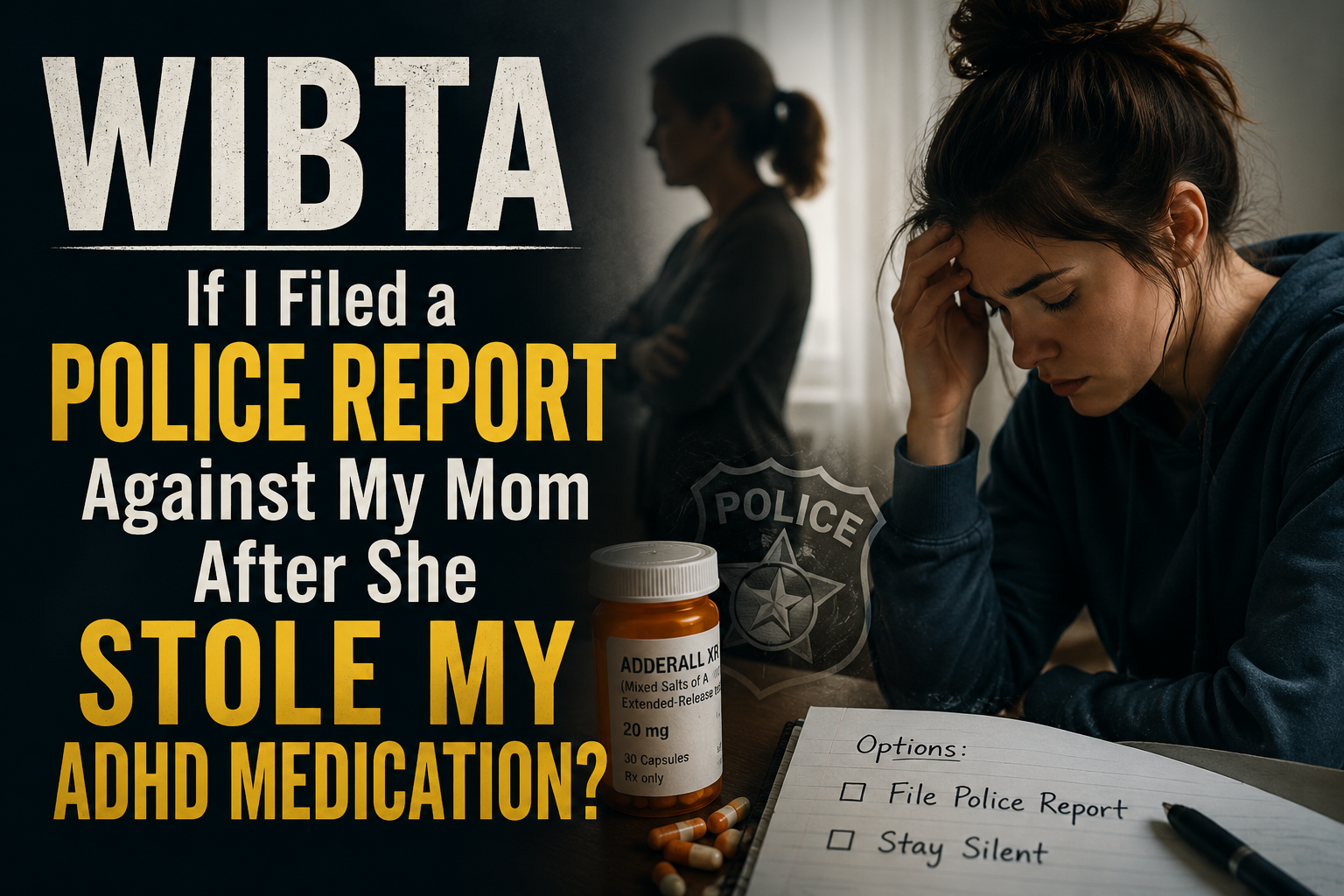 WIBTA If I Filed a Police Report Against My Mom After She Stole My ADHD Medication?