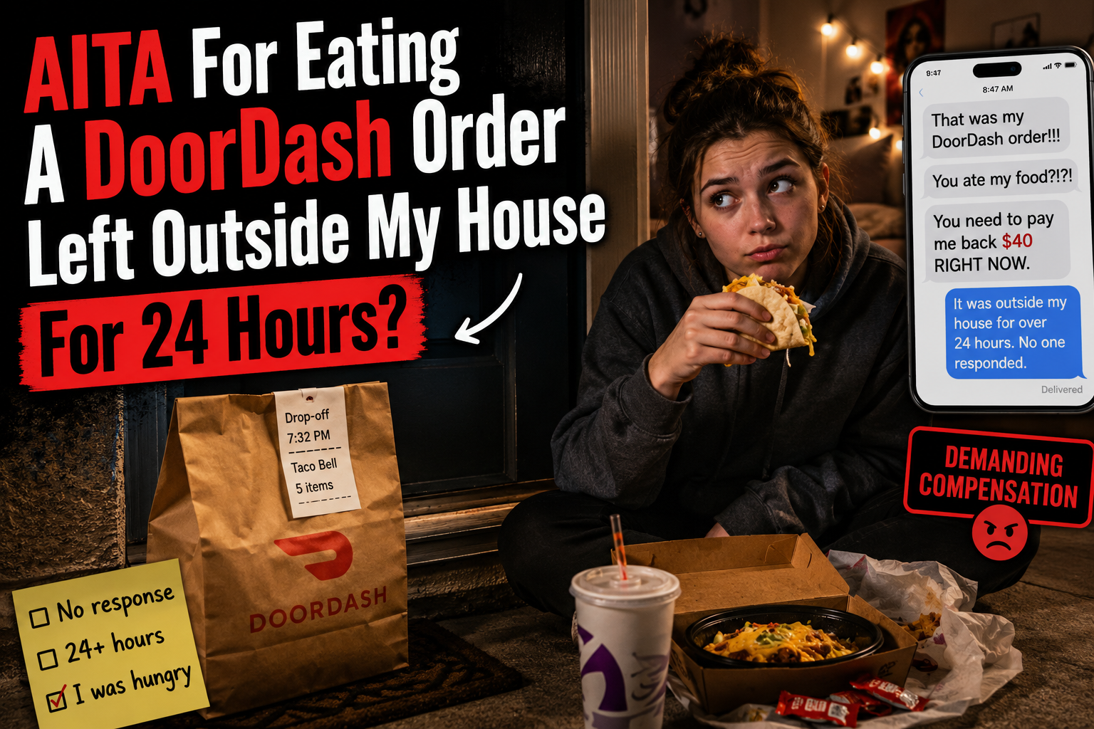 AITA For Eating A DoorDash Order Left Outside My House For 24 Hours?