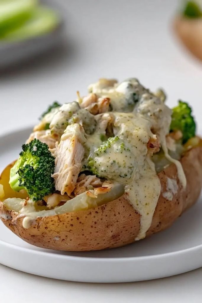 Baked potato with plain Greek yogurt,
